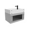 Castello Usa Nile 30-inch Gray Vanity Set with White Top and Black Handles CB-MC-30G-BL-2053-WH - alternate 4